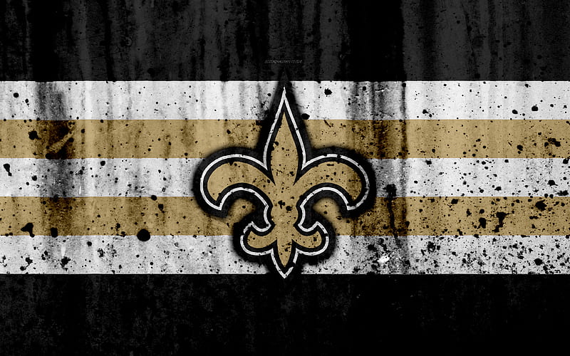 New Orleans Saints, grunge, NFL, american football, NFC, logo, USA, art, stone texture, South Division, HD wallpaper