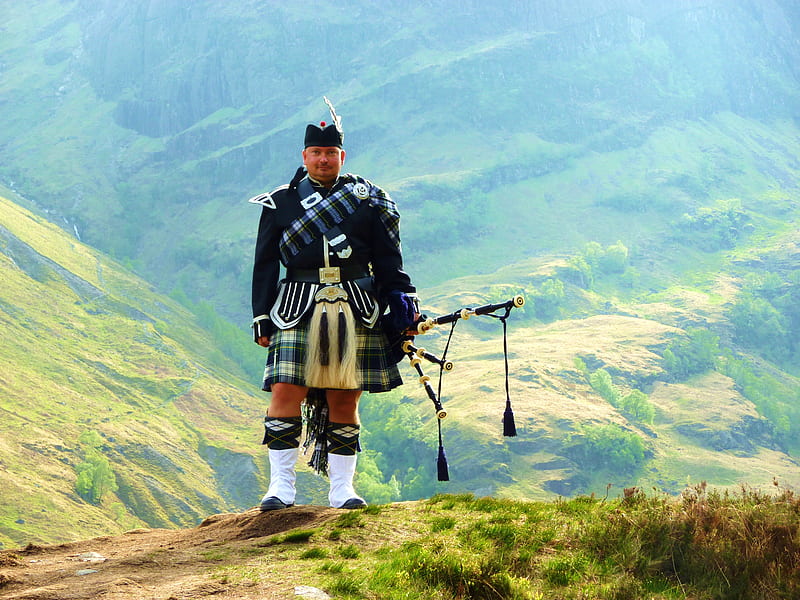 Bagpiper, countryside, instrument, scotland, highlands, HD wallpaper ...