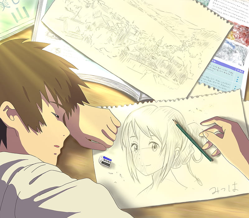 Anime, Your Name., Mitsuha Miyamizu, Taki Tachibana, HD wallpaper