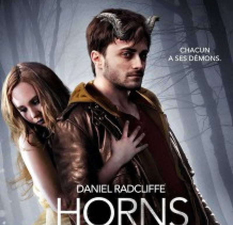 Horns (2013), poster, movie, Daniel Radcliffe, Merrin Williams, man, woman, fantasy, girl, actress, Horns, actor, HD wallpaper