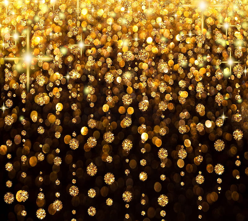 Golden Snow, golden, snow, sparkle, HD wallpaper