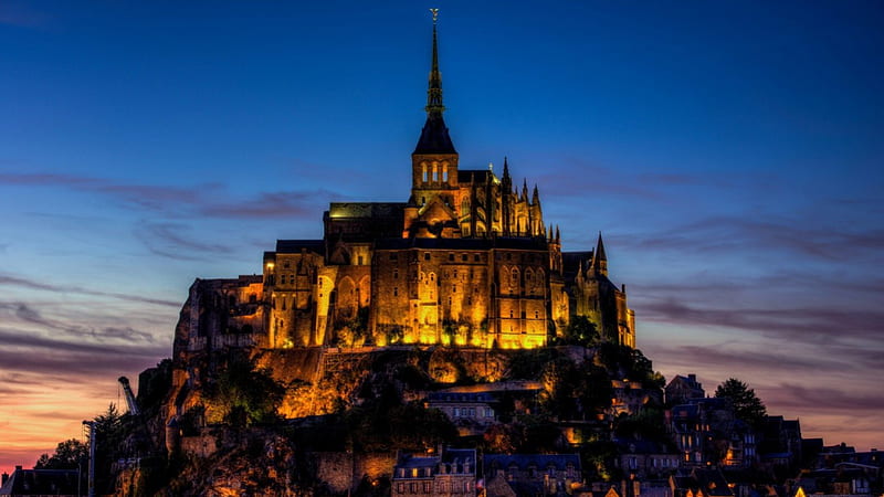 Mont Saint Michel in France, architecture, impressive buildings, France, other, HD wallpaper