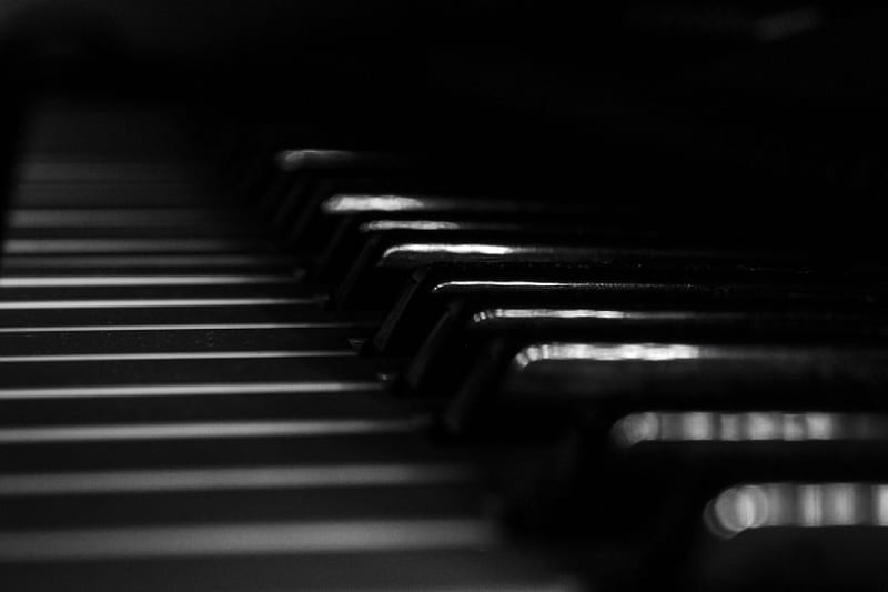 Piano, black and white, black, bonito, keyboard, white, HD wallpaper