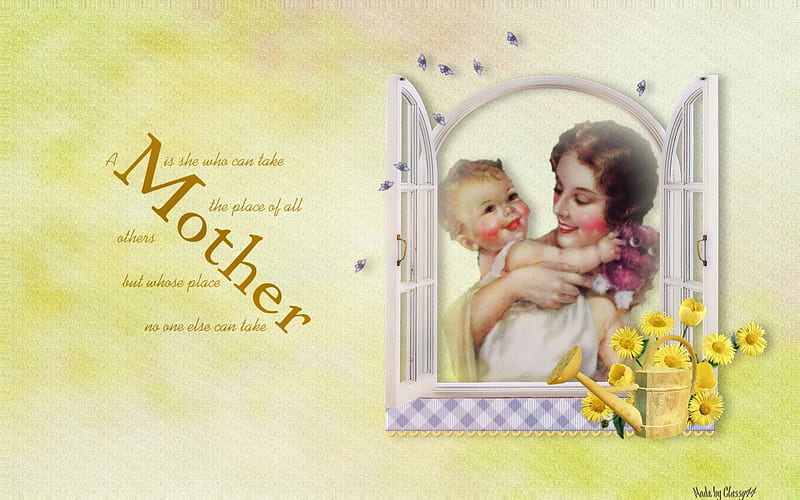 Mother Is, pretty, friend, mom, yellow, bonito, woman, happy, parent, love, mama, flowers, child, mothers day, HD wallpaper