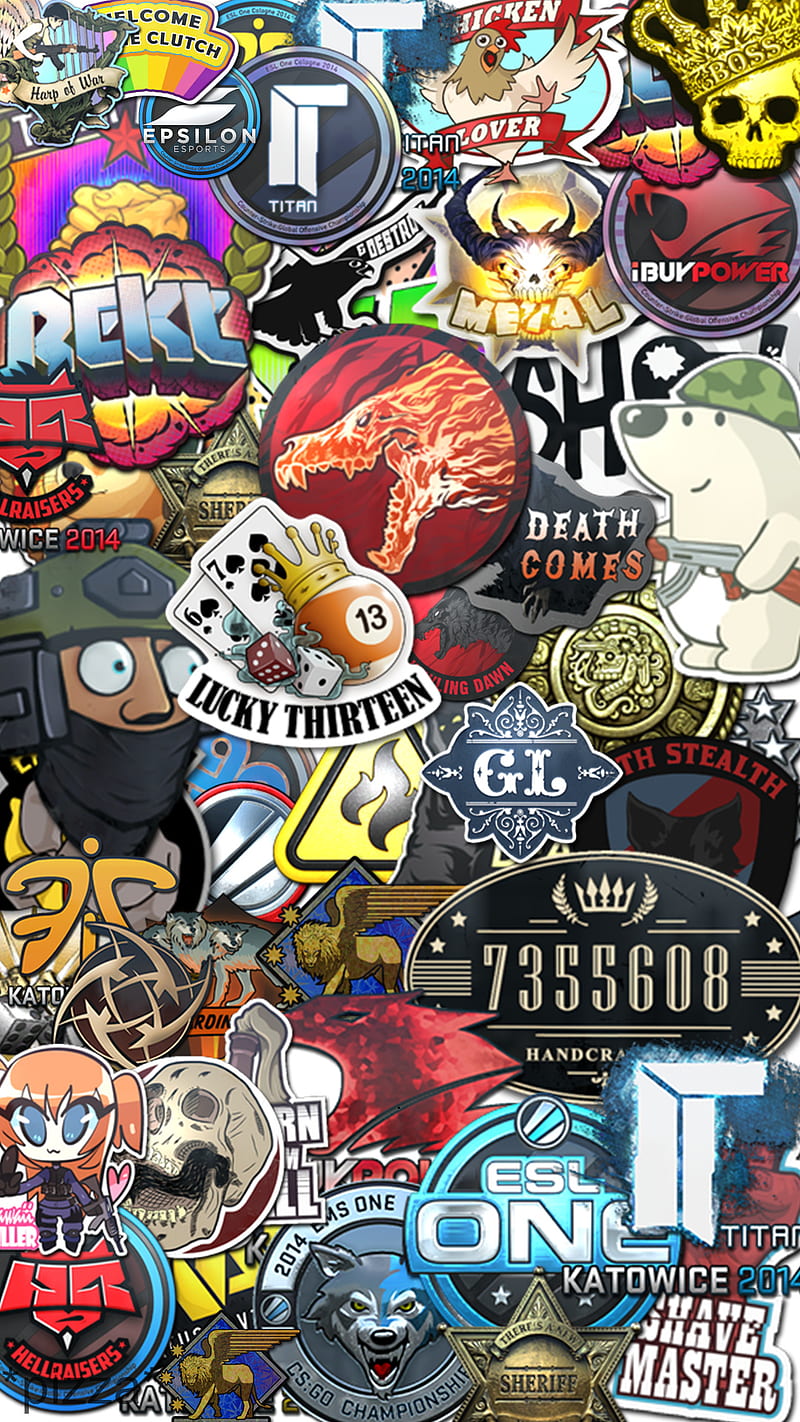 CSGO Stickers , art, counterstrike, cs, game, go, HD phone wallpaper