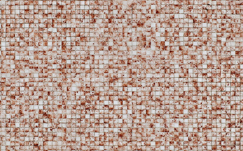 brown square tile, macro, square textures, mosaic, brown backgrounds, tile textures, HD wallpaper