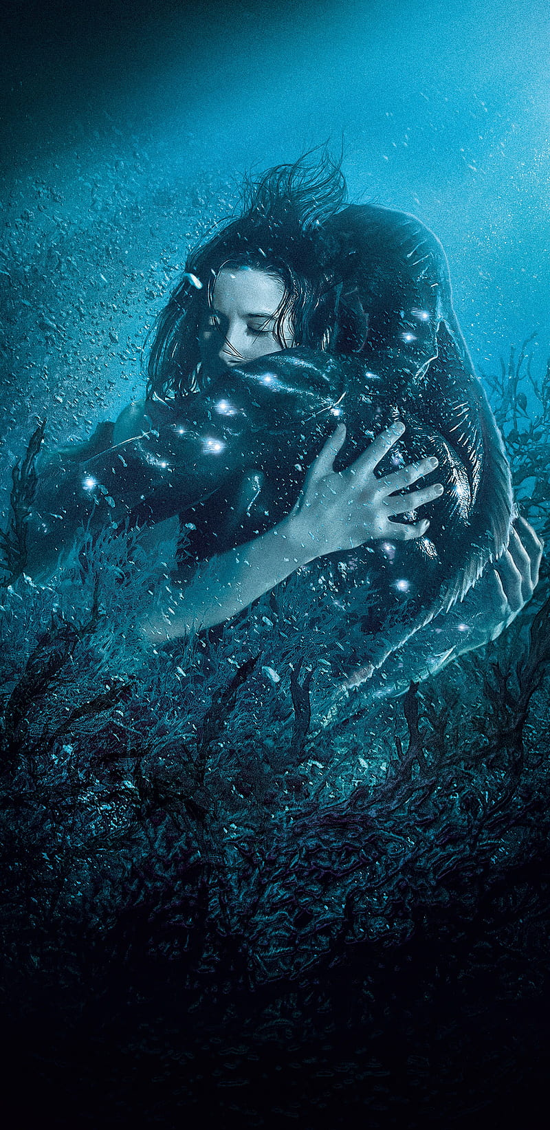 The shape of water, 2018, blue, deep, hug, movie, sea, shape of water, HD phone wallpaper