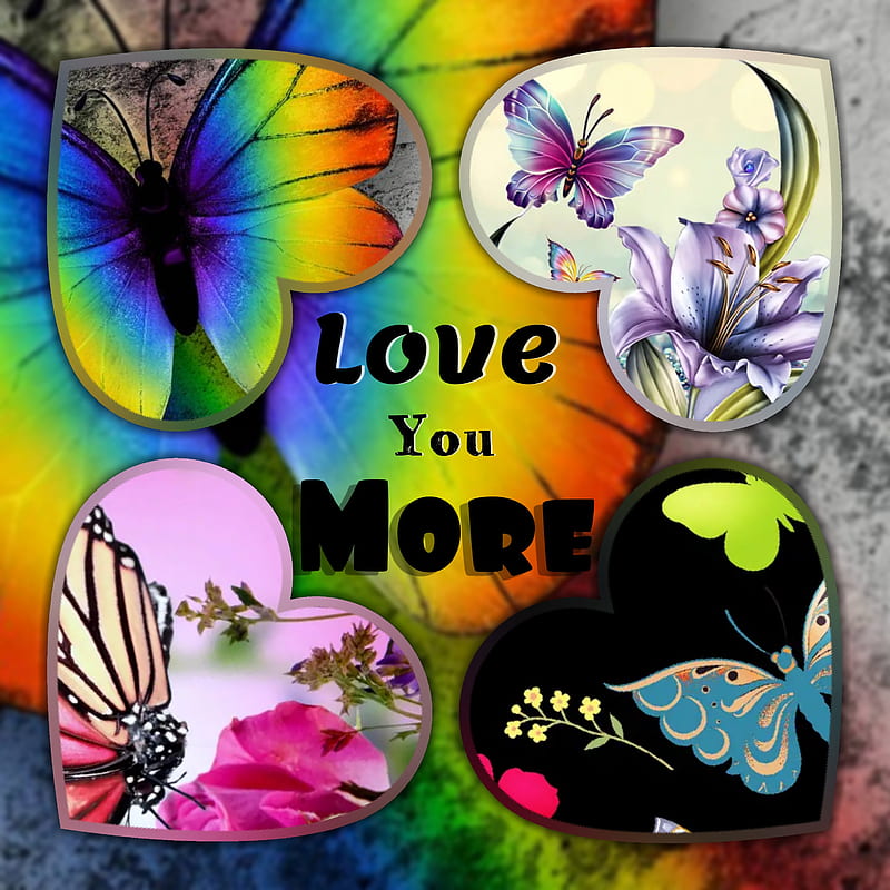 Love You More, color, corazones, HD phone wallpaper