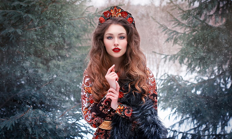Russian Model, lovely, female, model, beauty, russian, fashion, winter, brunette, feminine, gorgeous, HD wallpaper