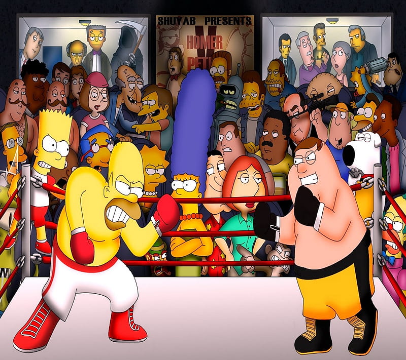 Family Guy Simpson, cartoon funny, family guy vs simpson, HD wallpaper |  Peakpx