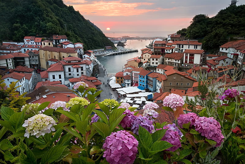 Towns, Cudillero, Asturias, Spain, HD wallpaper