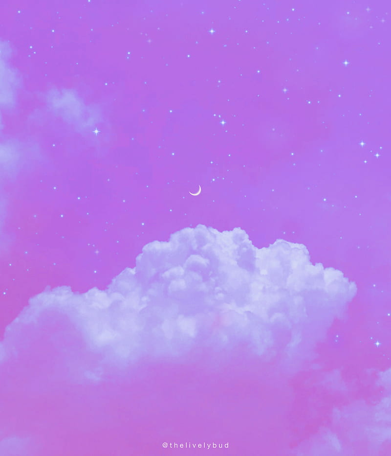 Aesthetic Skies 11 Love Sky Moon Pink Purple Clouds Stars Iphone Hd Mobile Wallpaper Peakpx