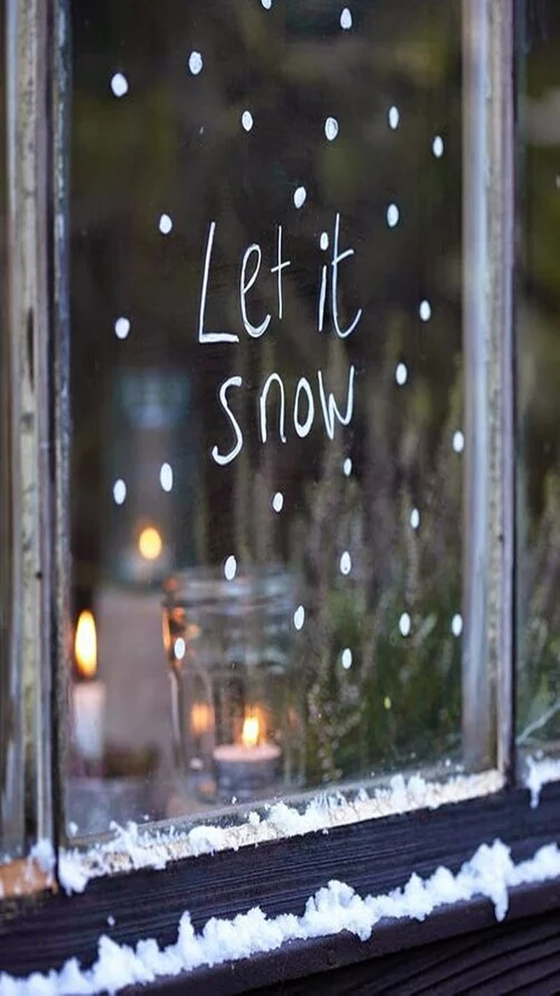 Let It snow, christmas, glass, white, HD phone wallpaper