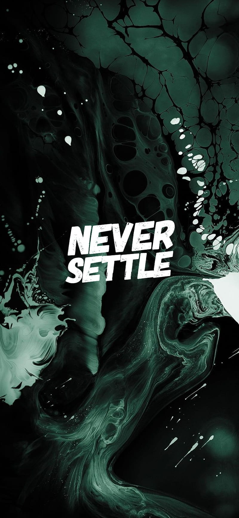 Never Settle 2, amoled, green, never settle, oneplus, HD phone wallpaper