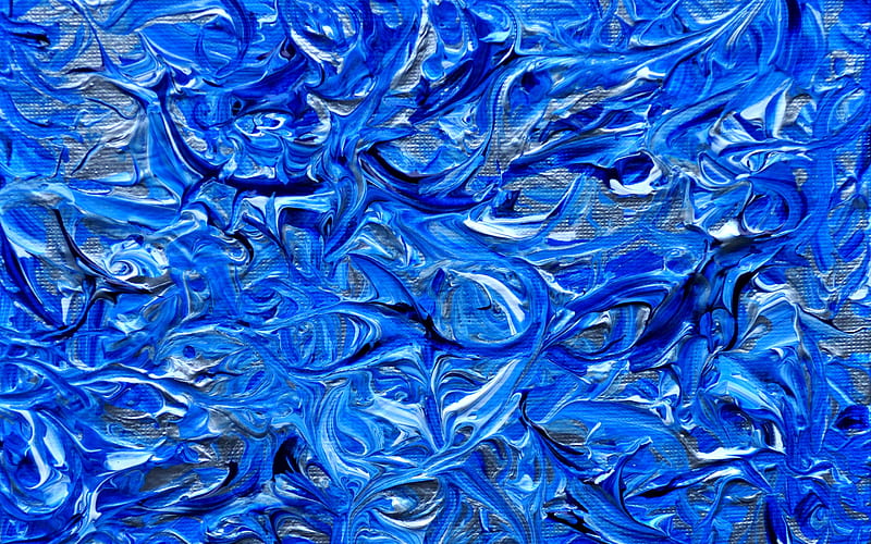 blue oil paint, macro, oil paint textures, blue wavy background, creative, blue backgrounds, HD wallpaper