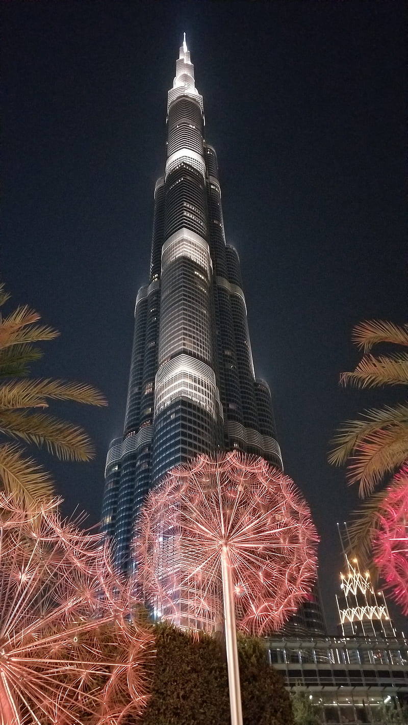 Art of Dubai, burj khalifa, dubai, emirates, night, night shot, uae, HD phone wallpaper
