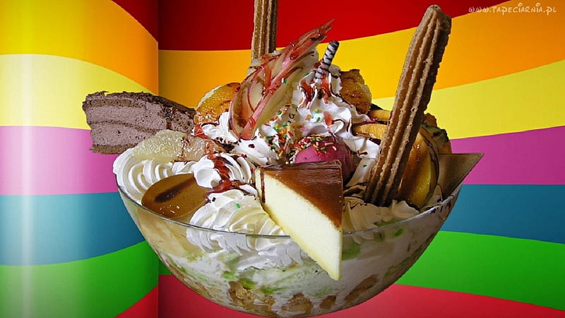 for gourmands, color, ice cream bowl, HD wallpaper