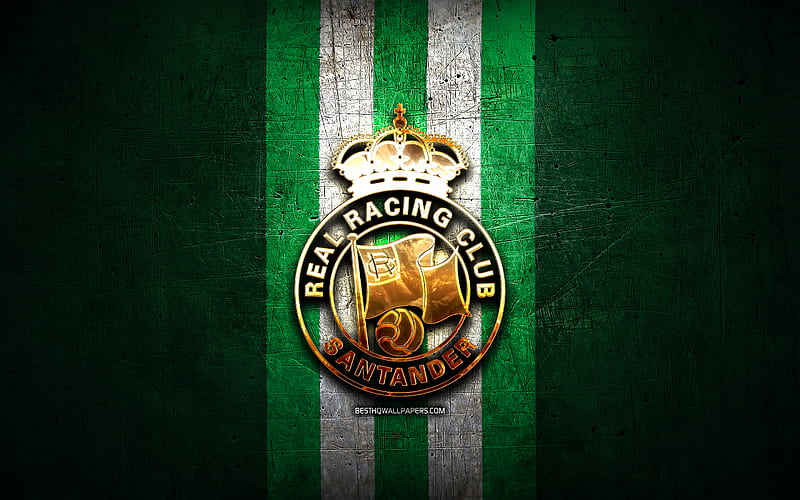 Racing Santander Fc Golden Logo La Liga 2 Green Metal Background Football Hd Wallpaper Peakpx