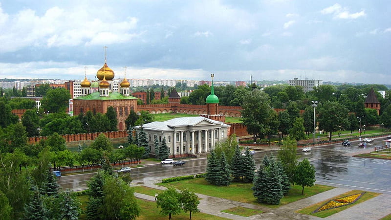 church, summer, building, architecture, city, tula, dome, russia, HD wallpaper