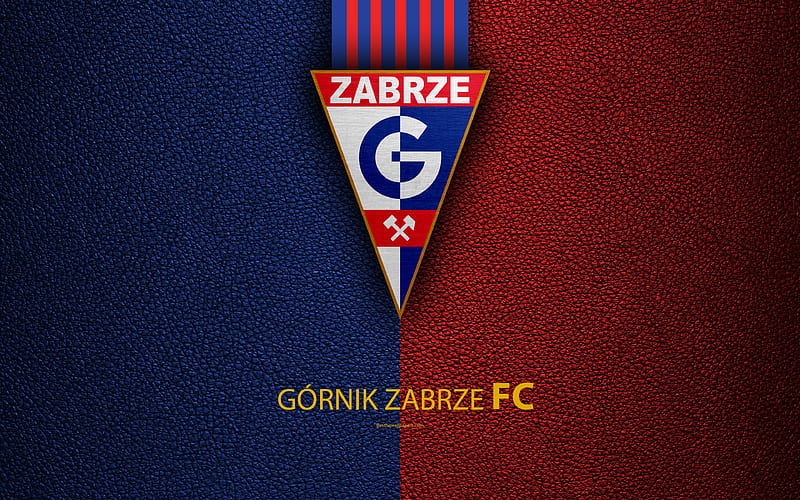 Gornik Zabrze FC football, emblem, Gornik logo, Polish football club, leather texture, Ekstraklasa, Zabrze, Poland, Polish Football Championships, HD wallpaper