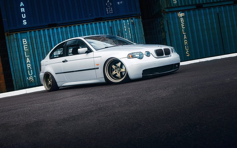 BMW 3-Series, E46, tuning, stance, white m3, supercars, BMW, HD wallpaper