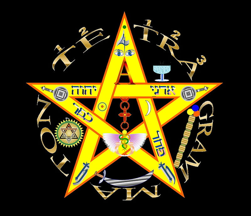 The Esoteric Pentagramm, wicca, witch, symbol, pentagramm, pagan, sign, magic, tetragrammaton, HD wallpaper