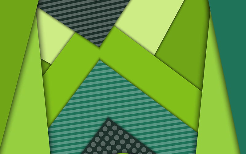 green abstraction, green lines, material design, android, HD wallpaper