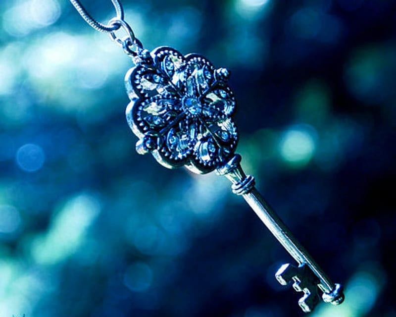 Key, blur, creative, blue, HD wallpaper Key, blur, creative, blue, HD wallpaper