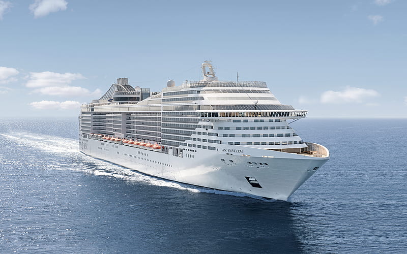 Fantasia cruise ship, sea, MSC Fantasia, MSC Cruises, HD wallpaper