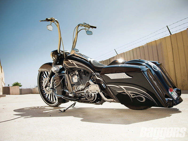 2006 Harley-Davidson Road King, Bike, Black, Chrome, HD wallpaper