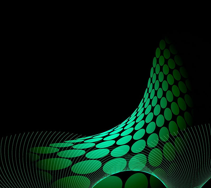 circles, abstract, green, net, HD wallpaper