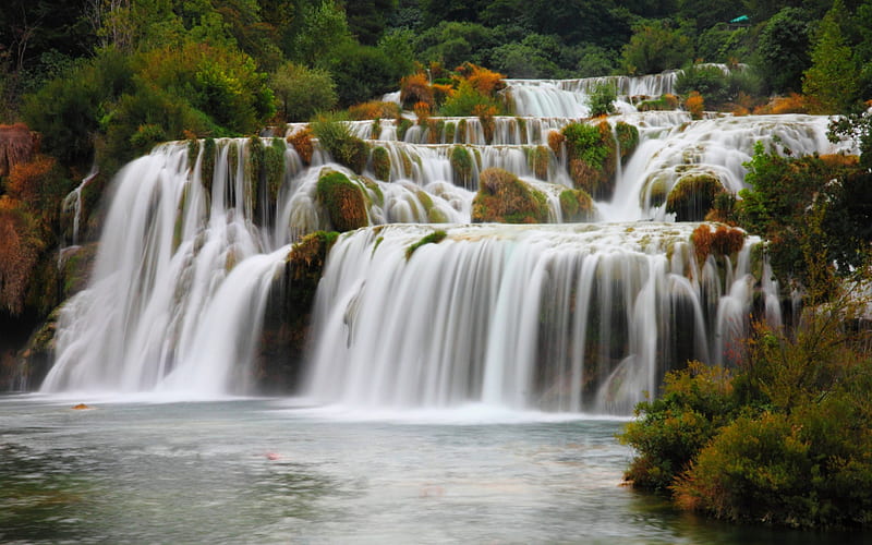 Krka Nat'l. Park, Croatia, Croatia, Park, Waterfall, Nature, HD wallpaper