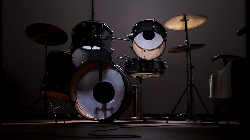 drum kit, drums, music, musical equipment, HD wallpaper