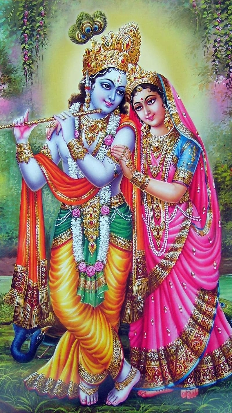 Mere Pyare Radha Krishna, krishna radha, bhakti, HD phone wallpaper