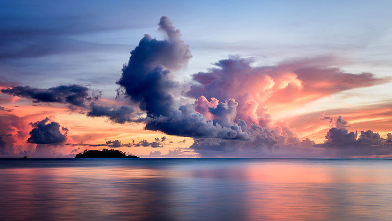 Clouds Over The Sea , clouds, sea, nature, HD wallpaper