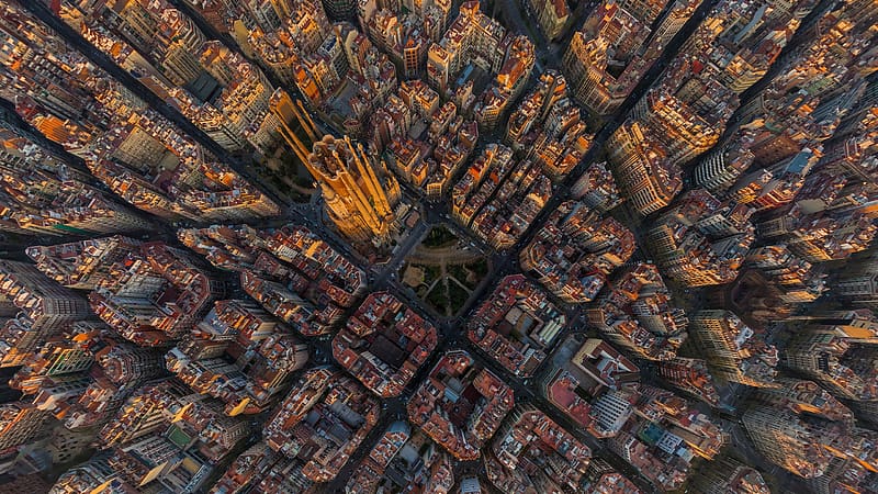 The Sagrada Familia Barcelona Aerial Spain Bing, HD wallpaper
