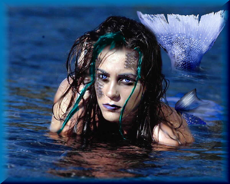 Mermaids are not as they seem, art, fantasy, model, ocean, mermaid, HD wallpaper