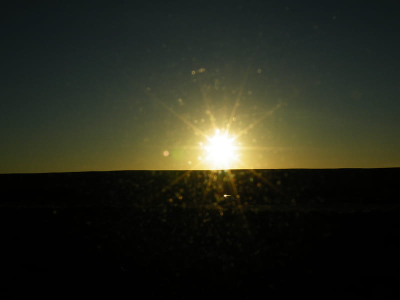 sunrise over horizon 2, sun, sunrise, silhouette, light, HD wallpaper