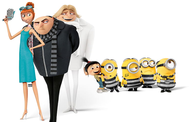 Minions, Grew, Lucy Wilde, Dru Gru, Despicable Me 3, 2017 movie, 3d-animation, HD wallpaper