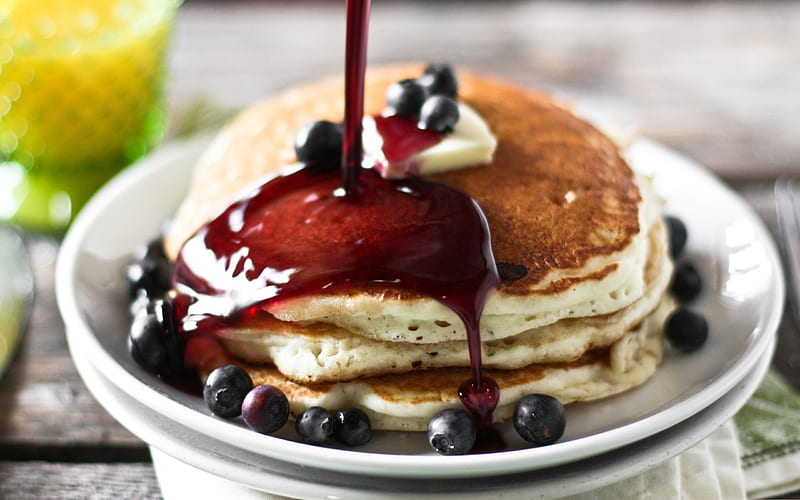 pancakes and syrup-sweet foods, HD wallpaper