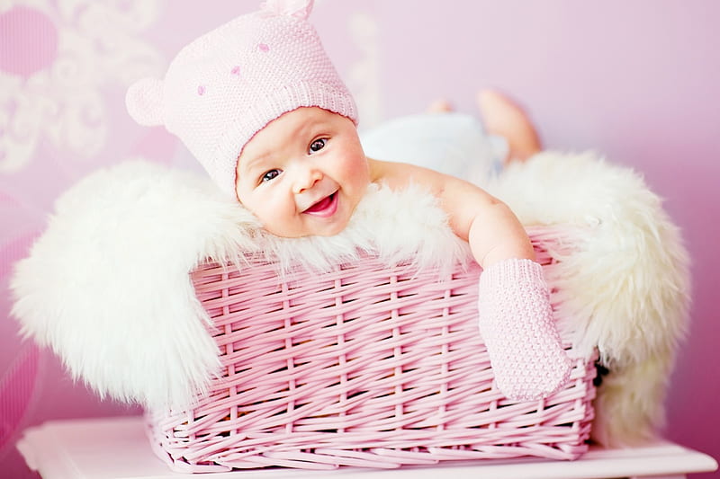 newborn baby girl in pink, in pink, baby, girl, newborn, HD wallpaper
