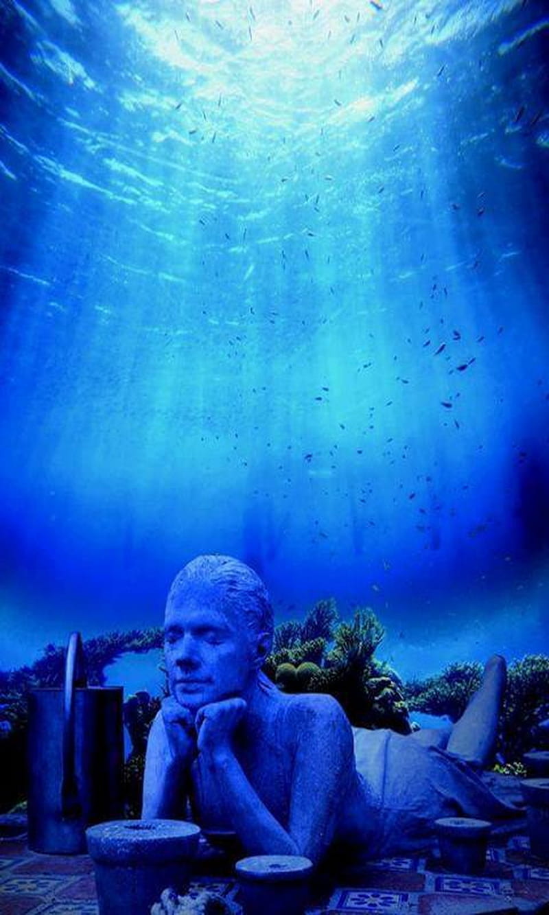 Underwater Museum, cancun, mexico, sea, HD phone wallpaper