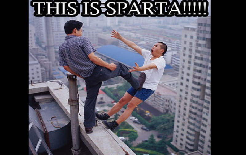 dont mess with me!!, ha ha, pain, sparta, buildings, HD wallpaper