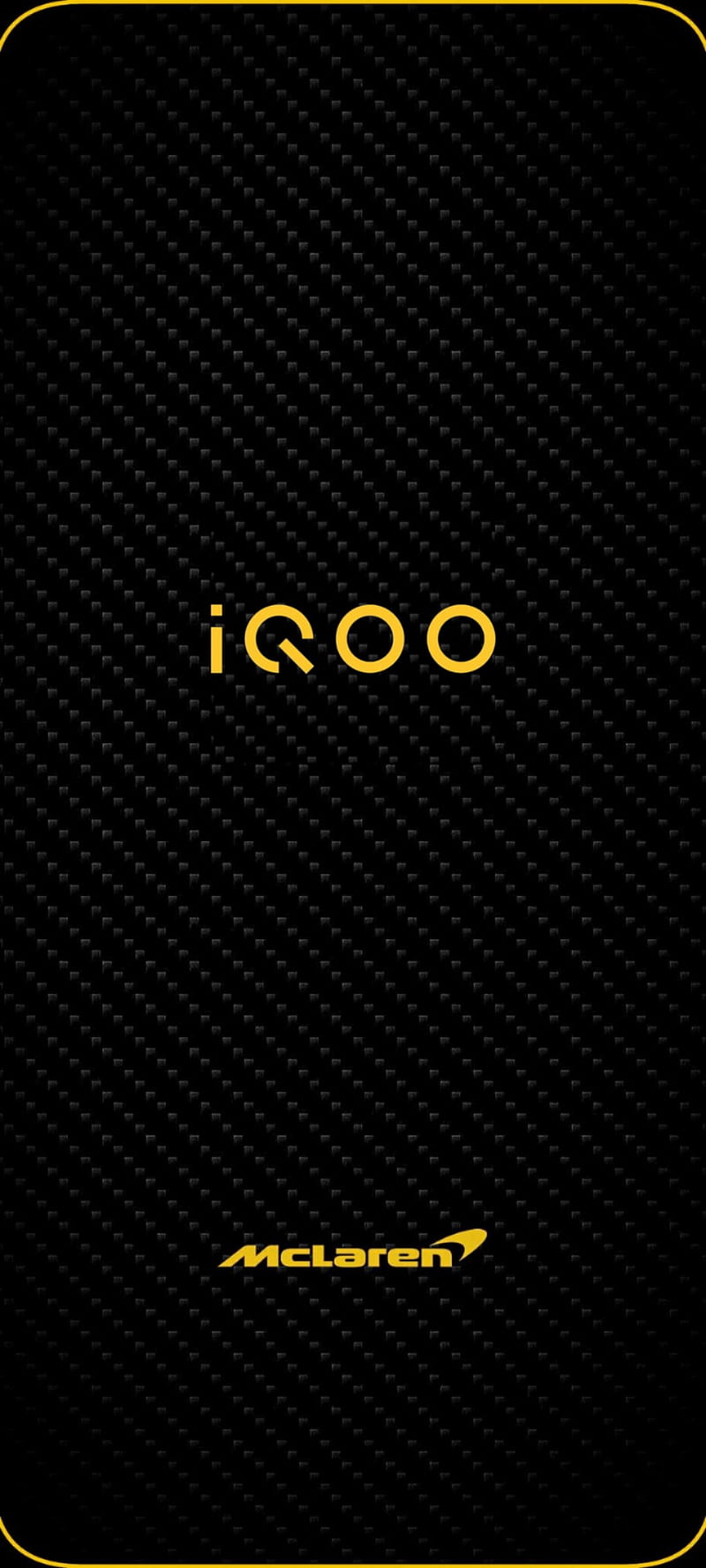 iQOO McLaren, black, brand, logo, panda, symbols, vivo, yellow, yellow black, HD phone wallpaper