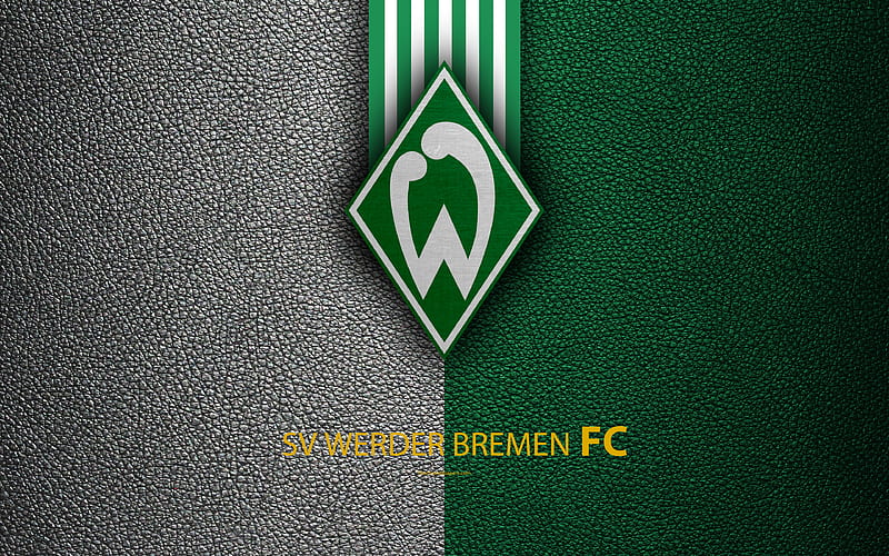 SV Werder Bremen FC German football club, Bundesliga, leather texture, emblem, logo, Bremen, Germany, German Football Championships, HD wallpaper
