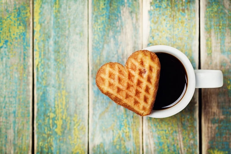 Cup, coffee, abstract, heart-biscuit, HD wallpaper | Peakpx