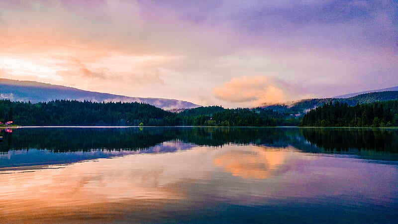 Mirror Lake Reflection Sunset Scenic , lake, reflection, sunset, nature, landscape, HD wallpaper