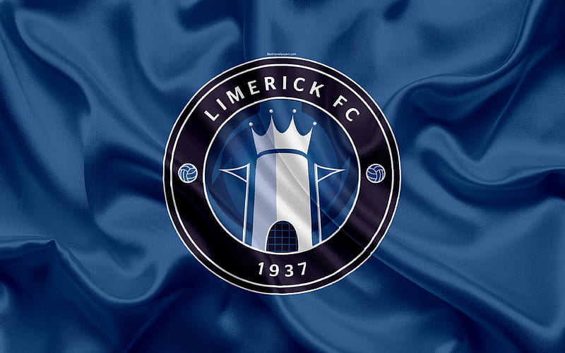 Limerick FC Irish Football Club, logo, emblem, League of Ireland, Premier Division, football, Limerick, Ireland, silk flag, Irish Football Championship, HD wallpaper