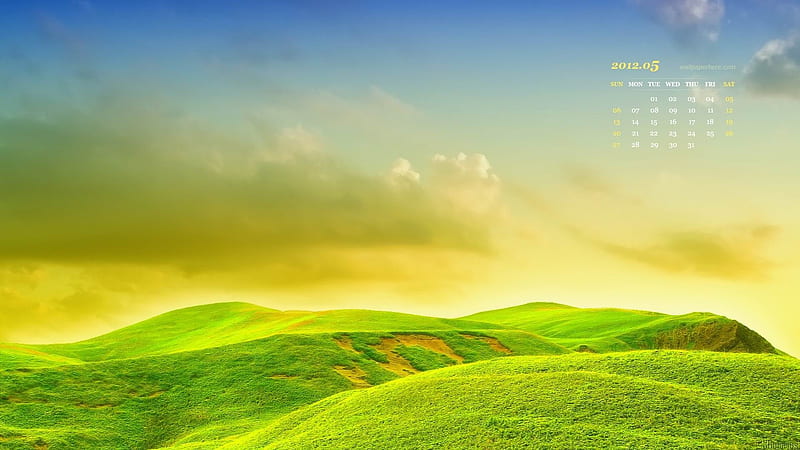 Green Land-May 2012 calendar, HD wallpaper