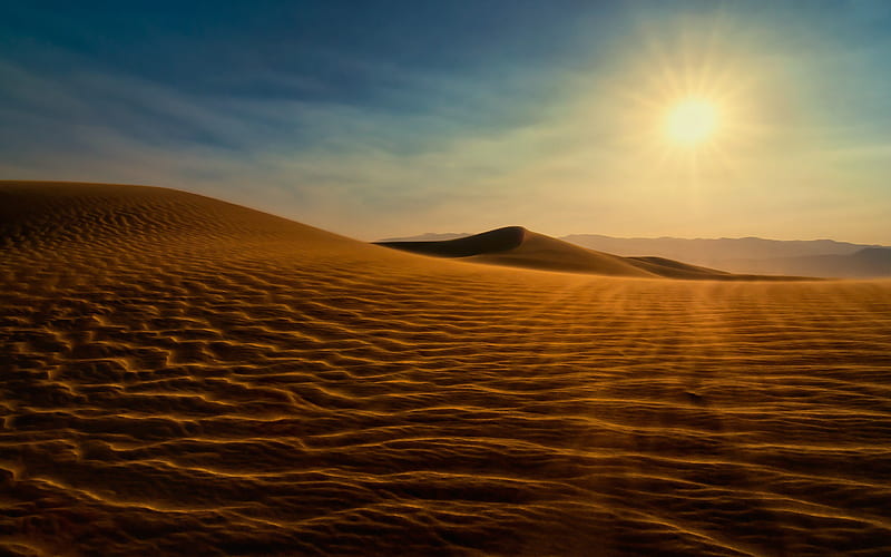 Death Valley Sunset Dunes, sunset, nature, HD wallpaper